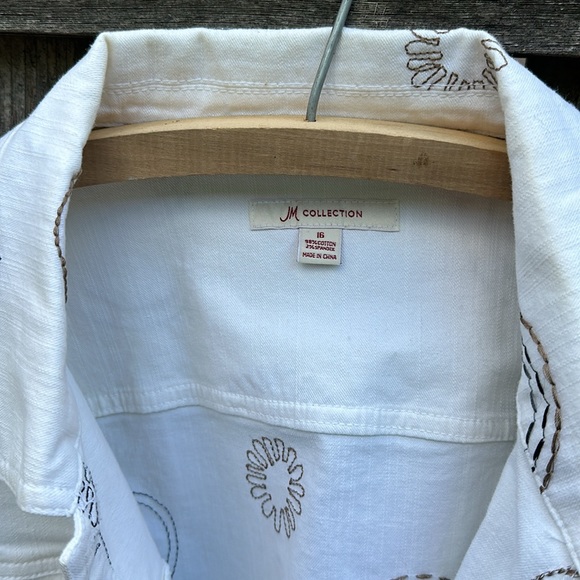 JM Collection White Denim Light Jacket 16 - Picture 3 of 6